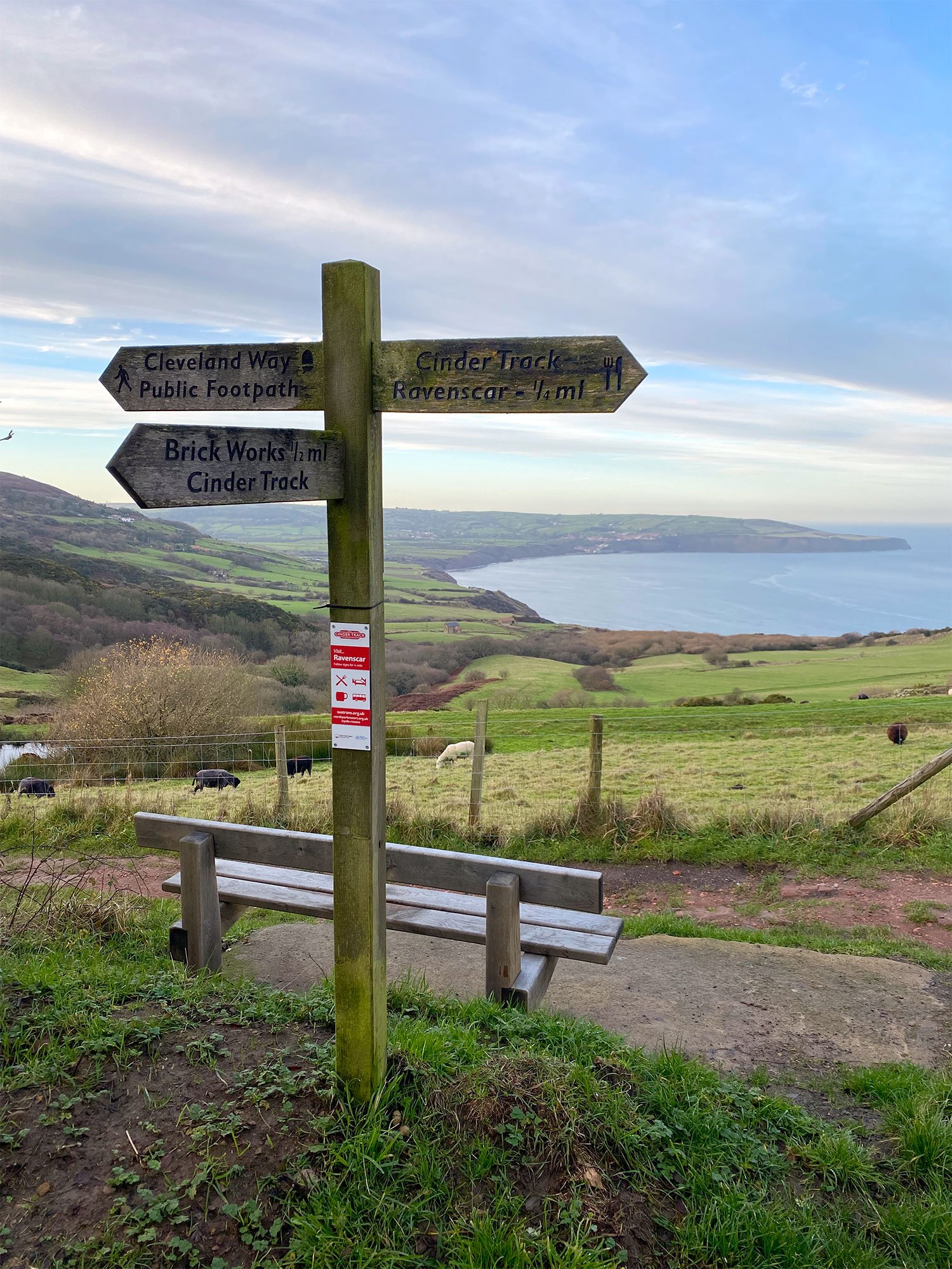 View from Ravenscar on the Cinder Track and Cleveland Way North York Moors