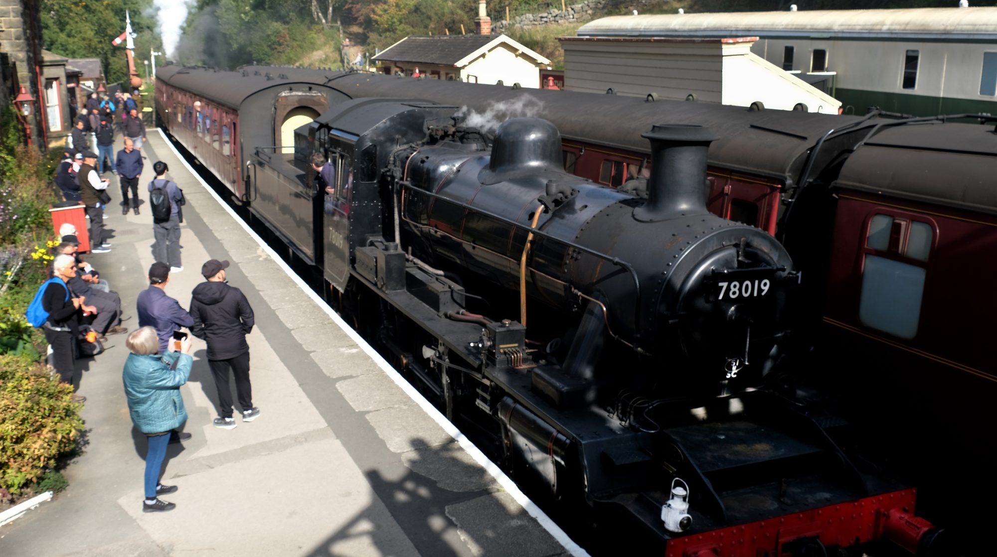 Train in Goathland Station Hogsmead Hogsmeade Harry Potter